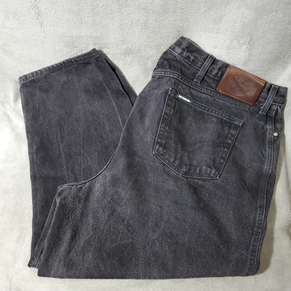 Harley Davidson Men's Biker Jeans Black Size 44 x 25 (short)